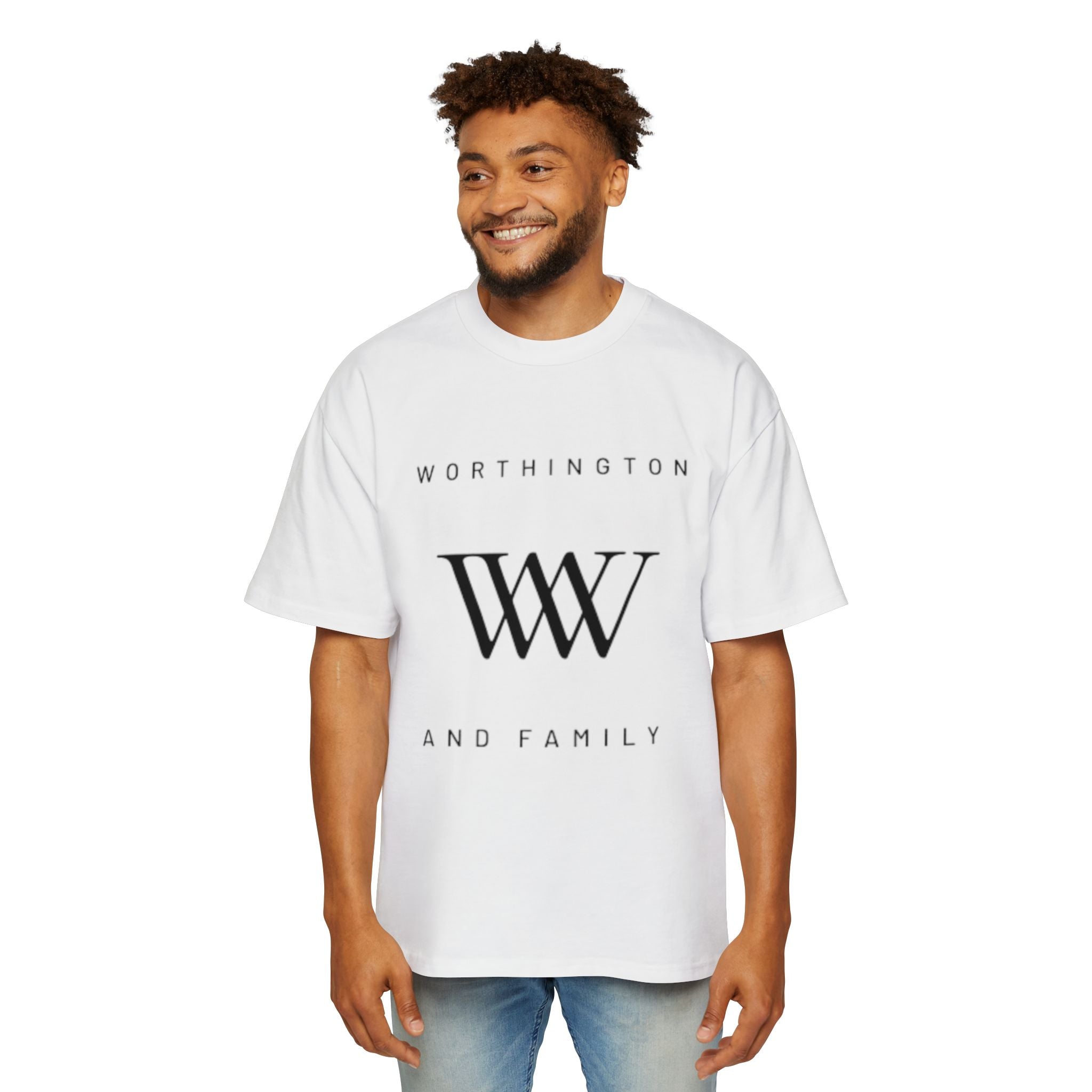 Worthington & Family Monogram Tee — Hustle More, Less Coffee Graphic Shirt