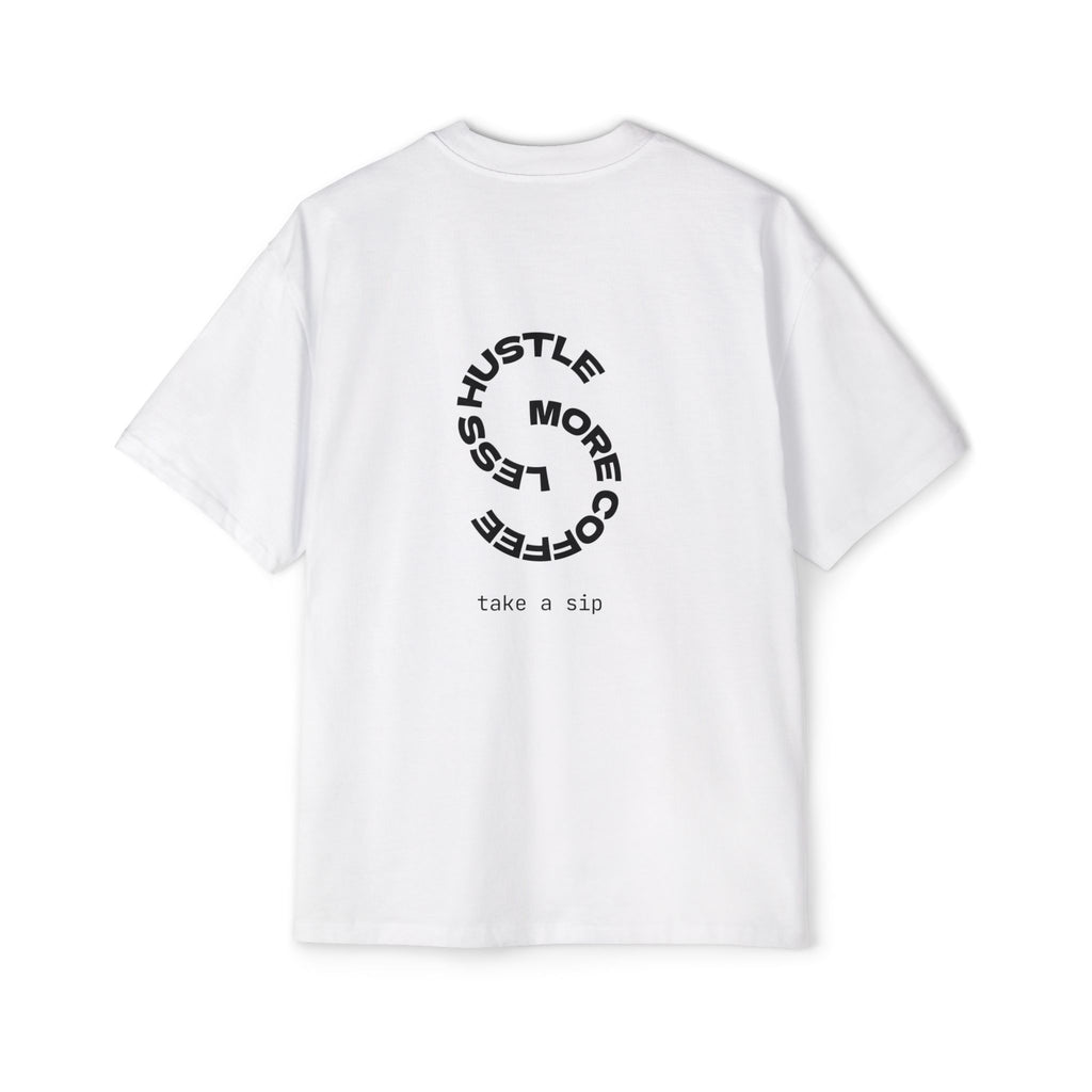 Worthington & Family Monogram Tee — Hustle More, Less Coffee Graphic Shirt